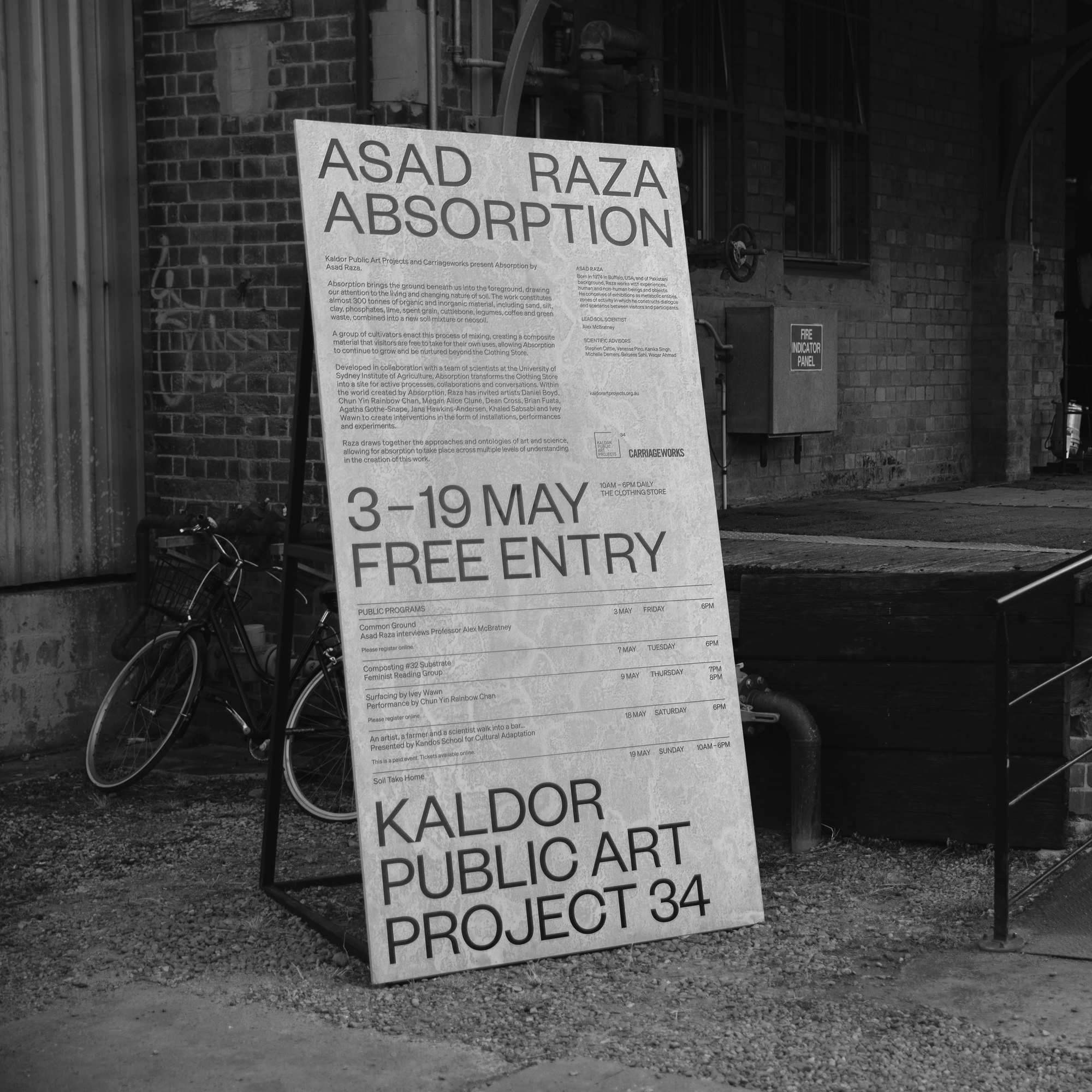 Project 34: Asad Raza, Absorption · Fonts in use · Klim Type Foundry